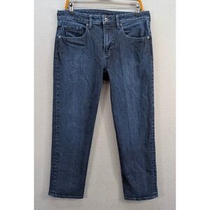 True Classic Men's Selvedge Jeans 33x30 Dark Indigo Blue Stretch Denim Straight